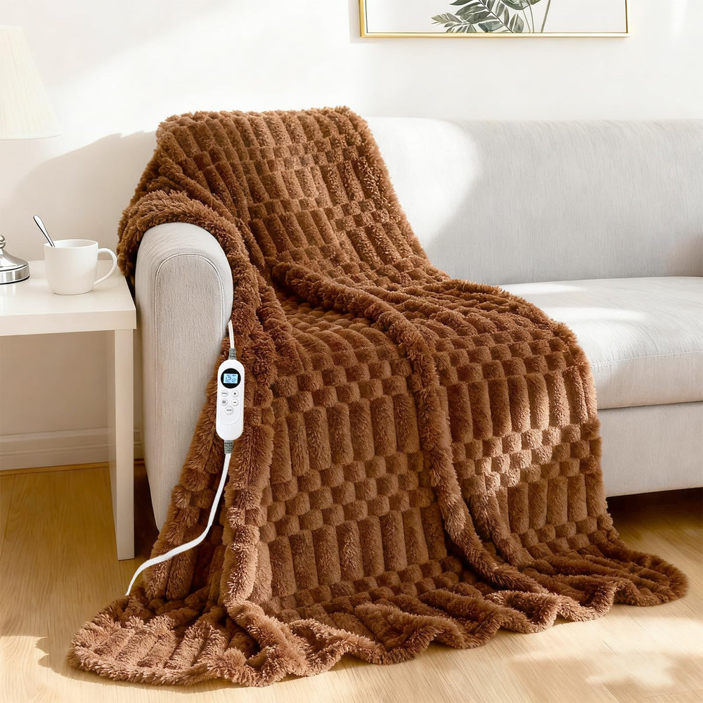 Eastsora face avant du plaid marron montrant confort et chaleur