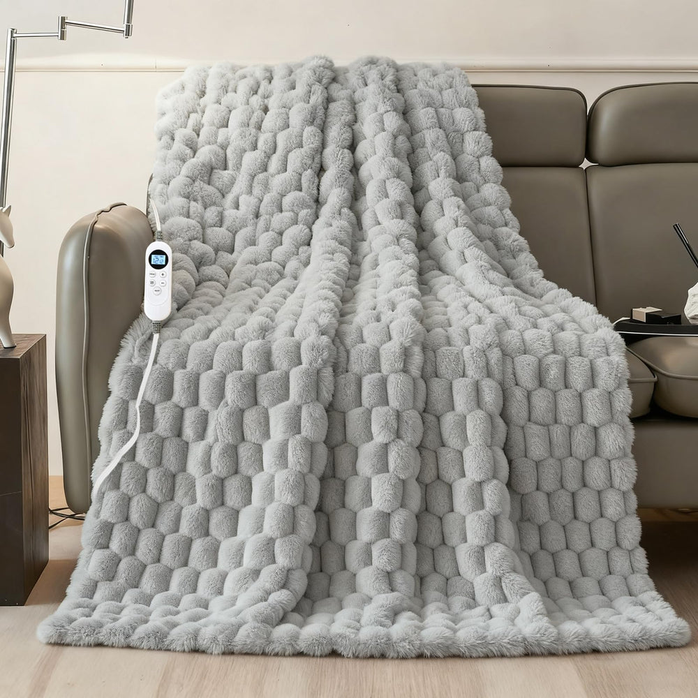 Eastsora packaging avant montrant plaid chauffant et dimensions, pratique pour choisir