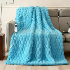 Eastsora plaid devant bleu montrant motif et chaleur confortable