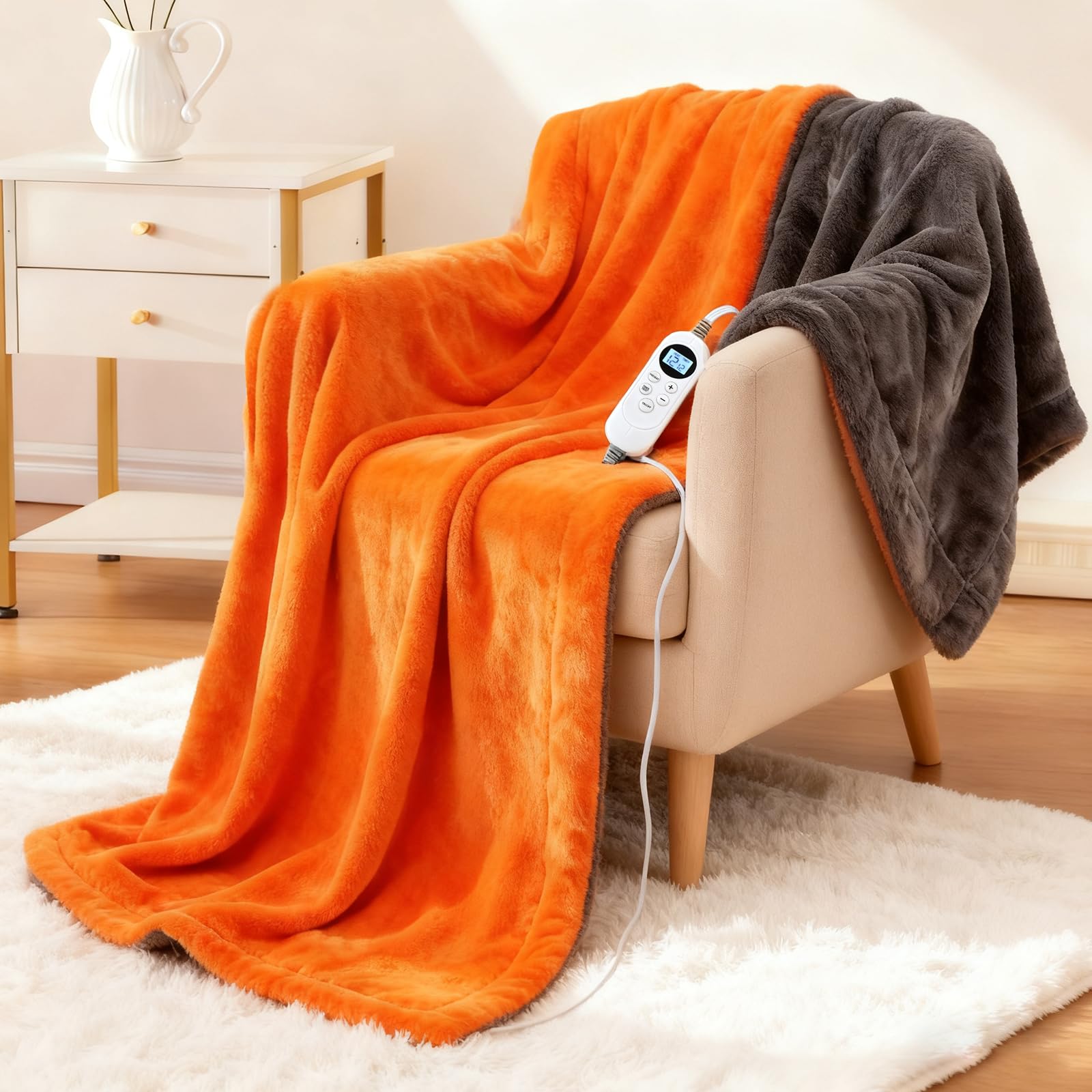 Eastsora face avant orange, chaleur confortable pour salon