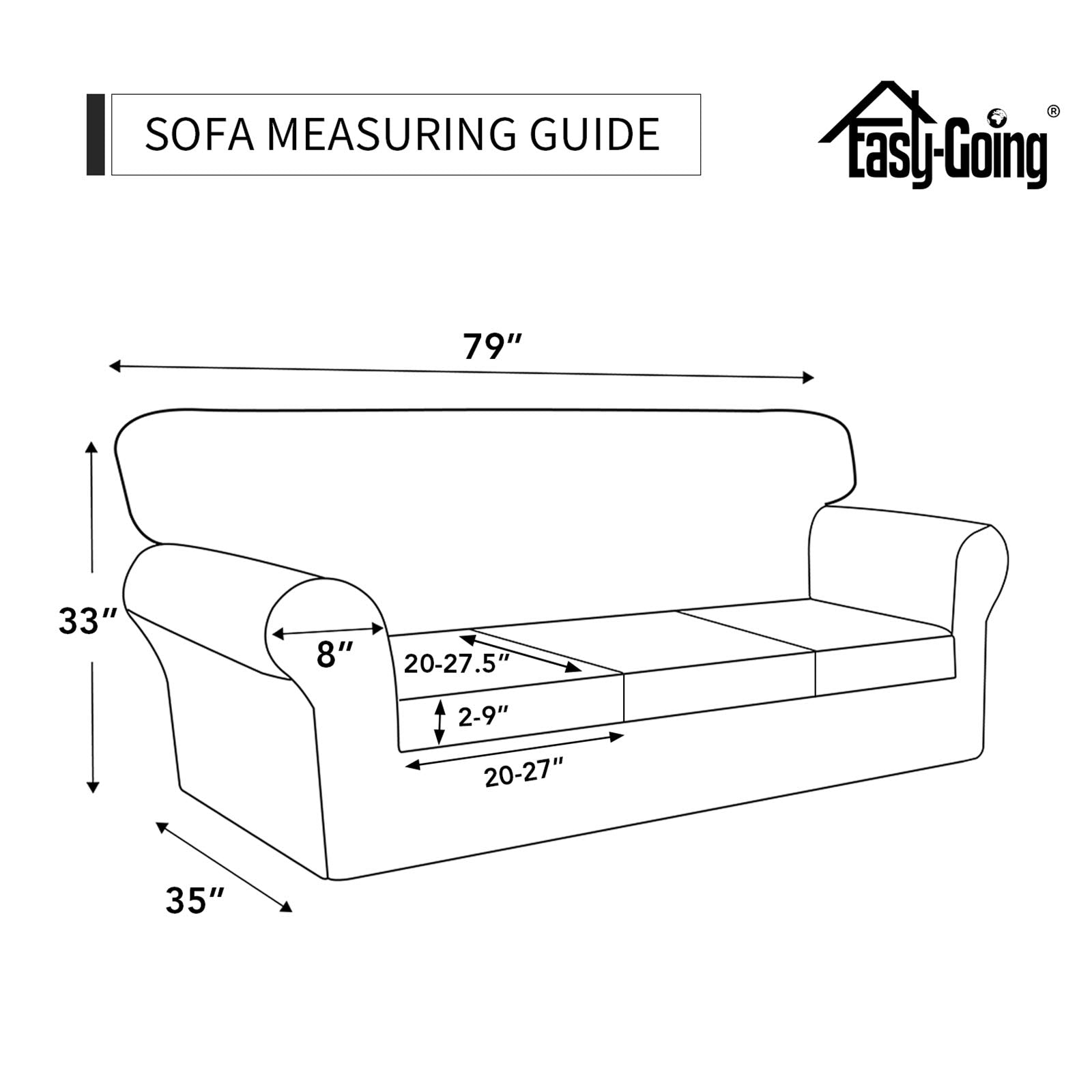 Easy-Going comparaison taille illustrant ajustement pour 60-85 pouces
