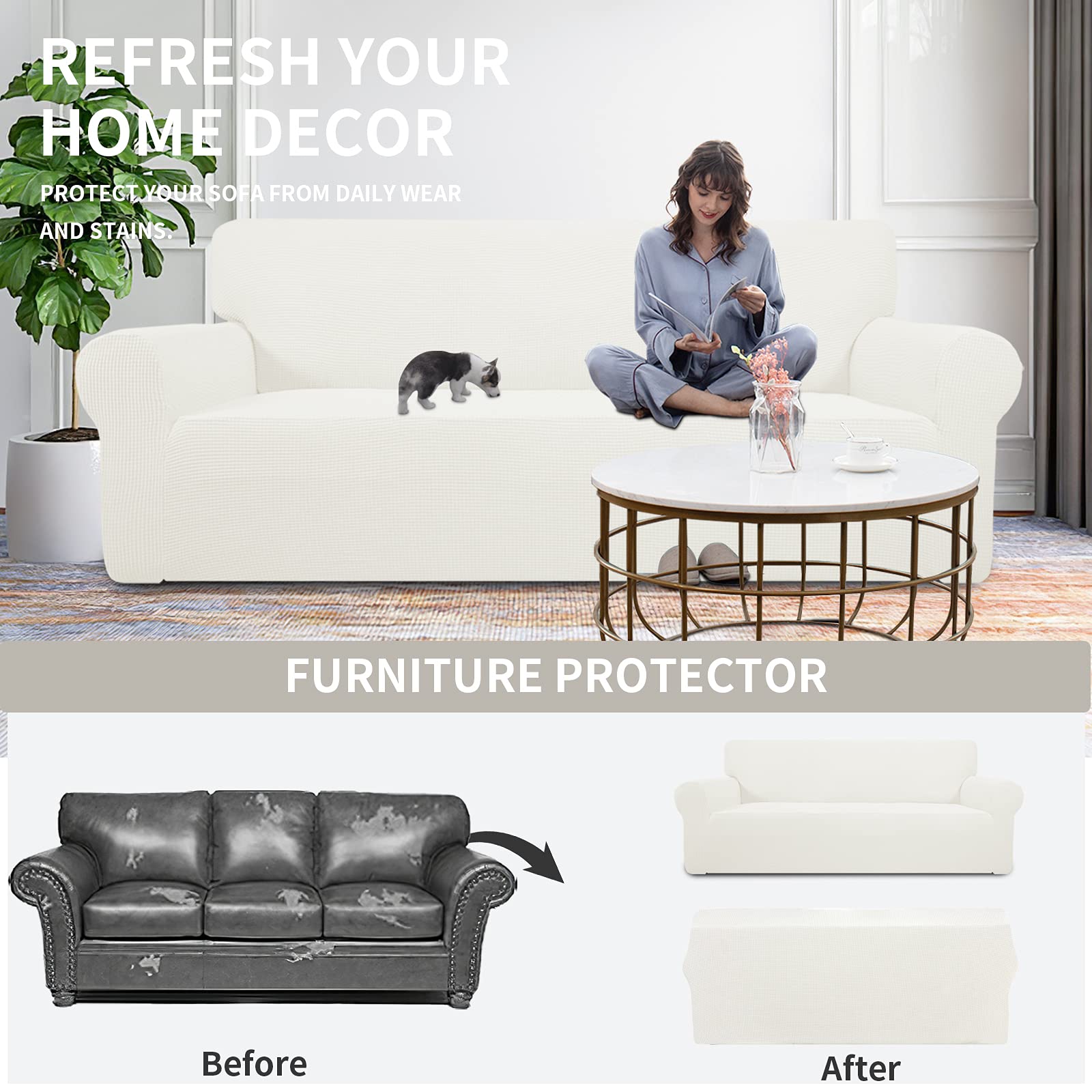 easy-going housse posée dans salon illustrant style et protection facile