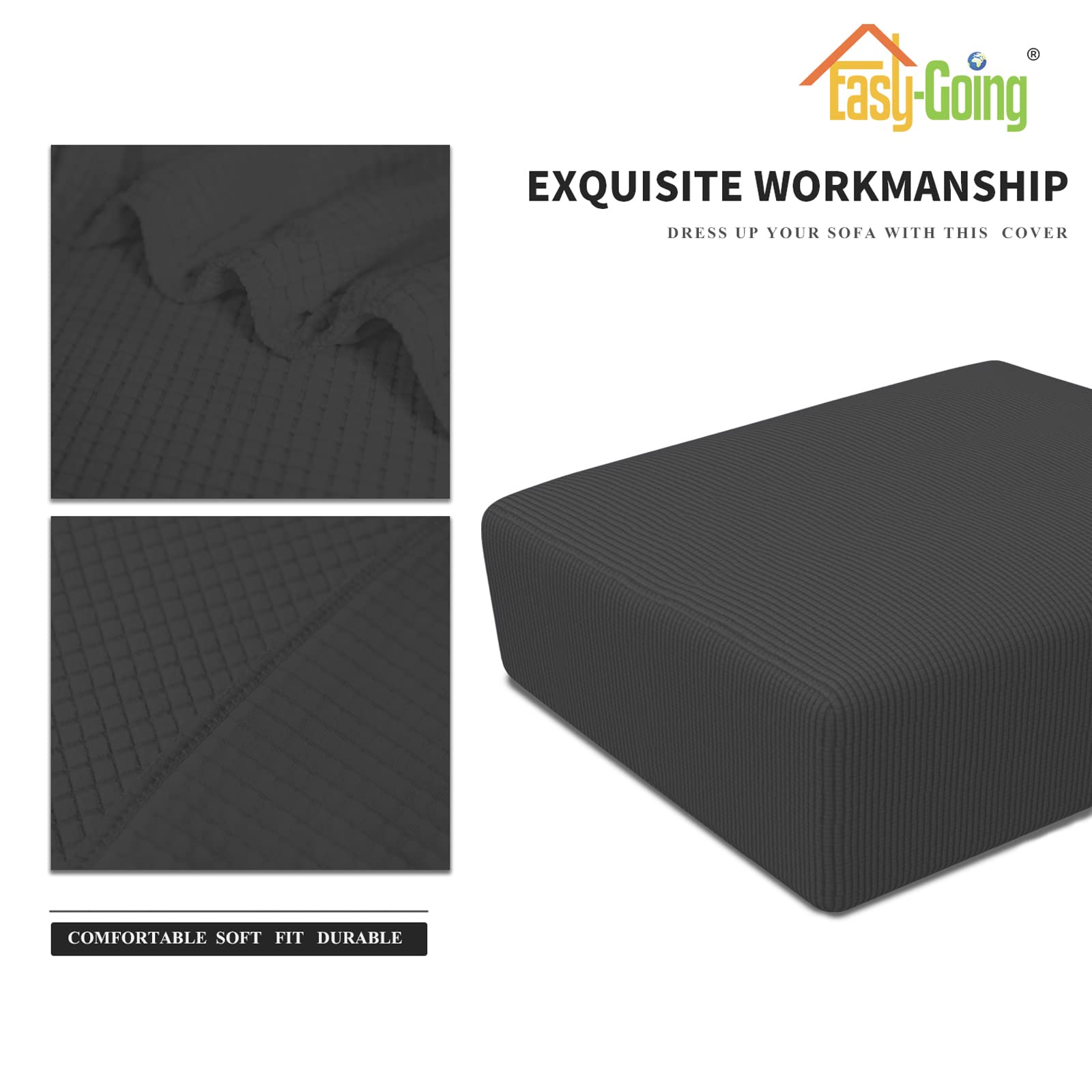 Easy-Going comparaison taille montrant ajustement pour ottoman moyen