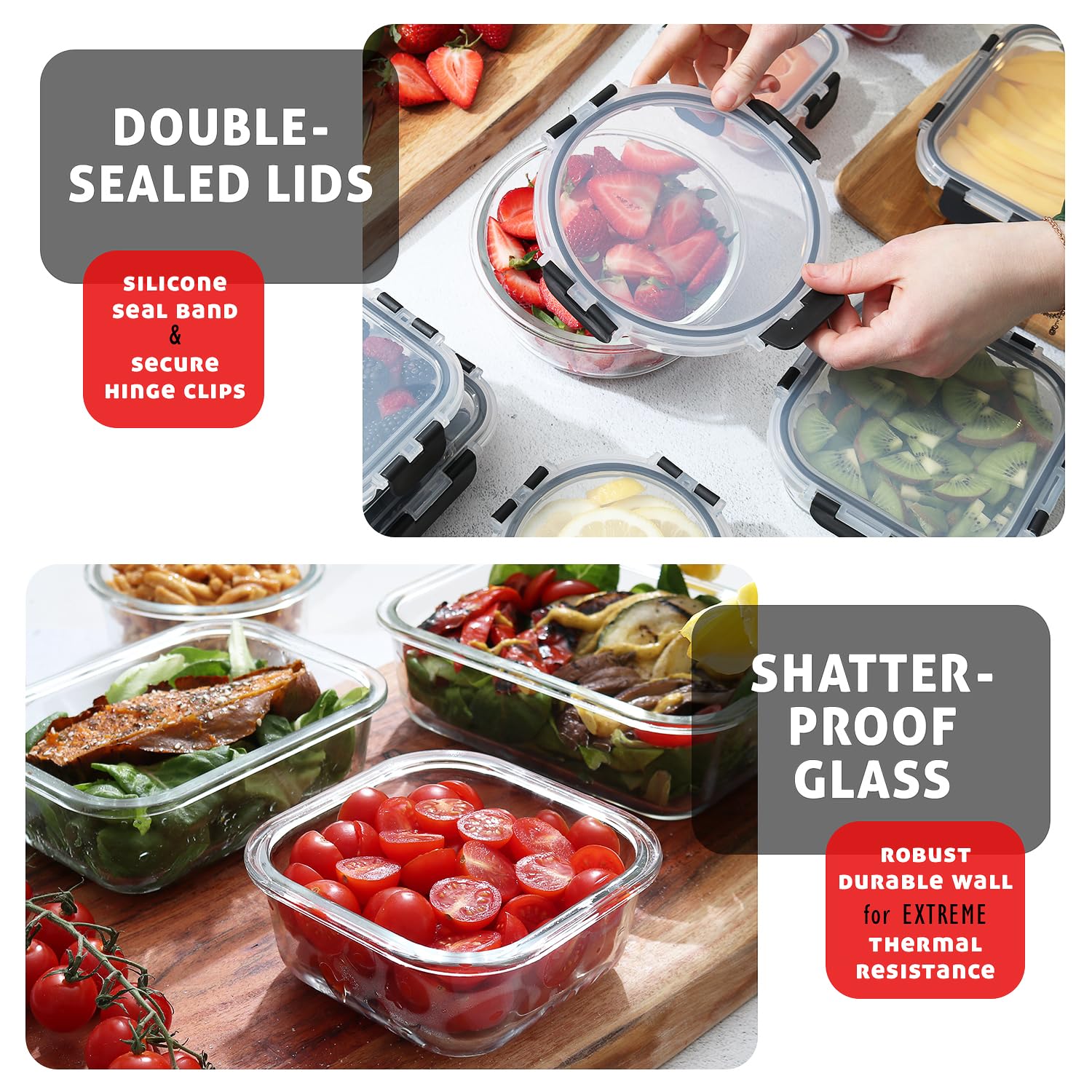 EATEX contenant en verre au micro-ondes pour réchauffage sûr