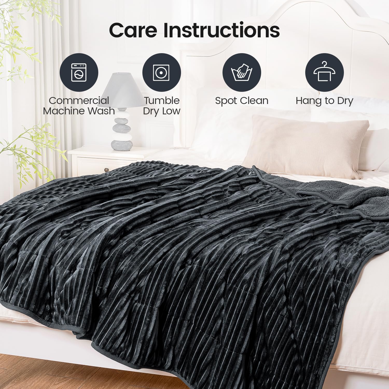 Eazfy Pro couverture utilisée sur un lit pour relaxation et ambiance cosy