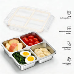 EC-Gaze quatre compartiments remplis séparant saveurs et portions