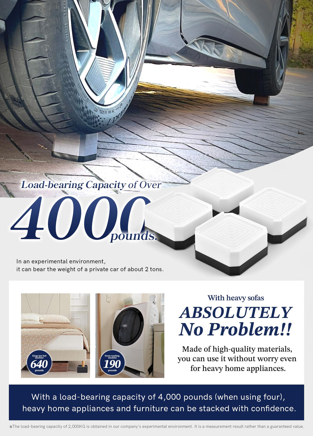 EclatBain design en L illustrant comment caler pieds petits et grands pour stabilité