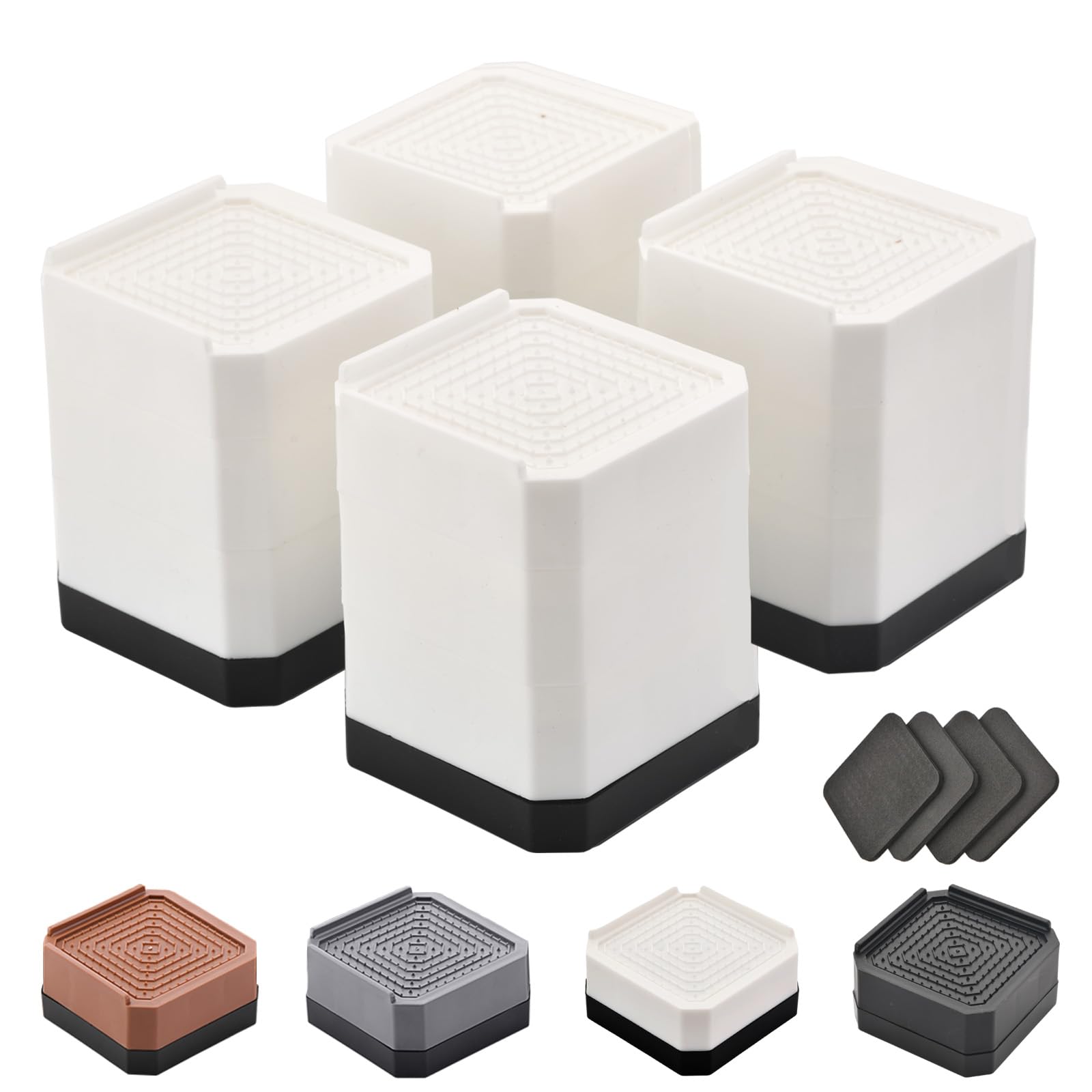 EclatBain face du pack blanc montrant quatre rehausseurs pratiques