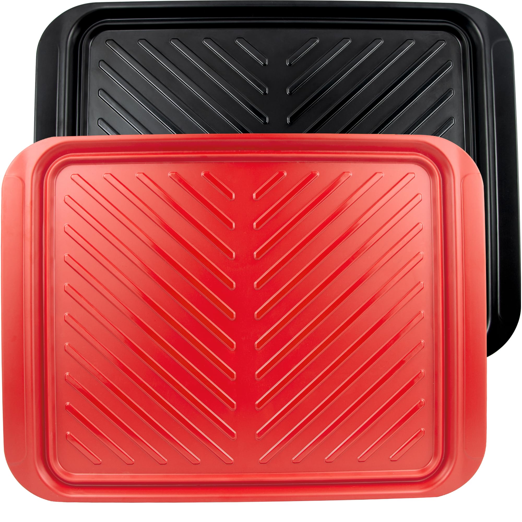 ECOIOU plateau face avant noir et rouge montrant code couleur pour cru et cuit