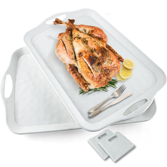 ECOIOU plateau rectangulaire face avant montrant le design et la finition mate