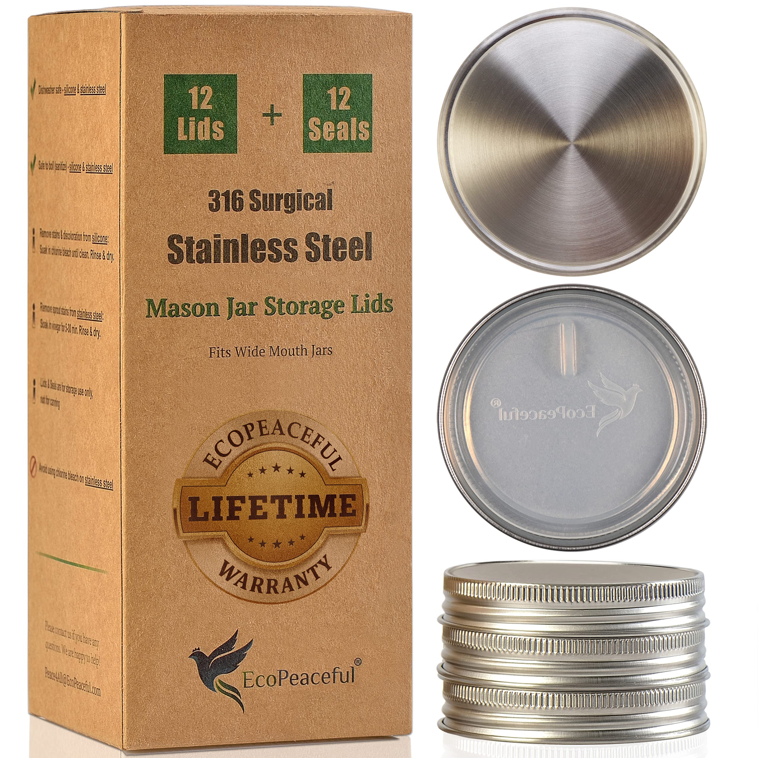 EcoPeaceful couvercle face avant en inox 316 montrant robustesse et sécurité