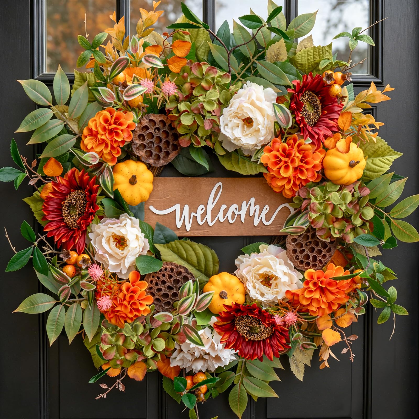 EcoRing couronne automne face accueillante pour rehausser l'entrée