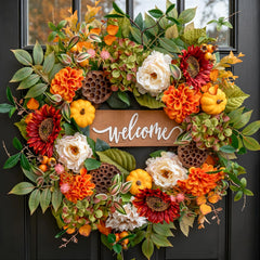 EcoRing couronne automne face accueillante pour rehausser l'entrée