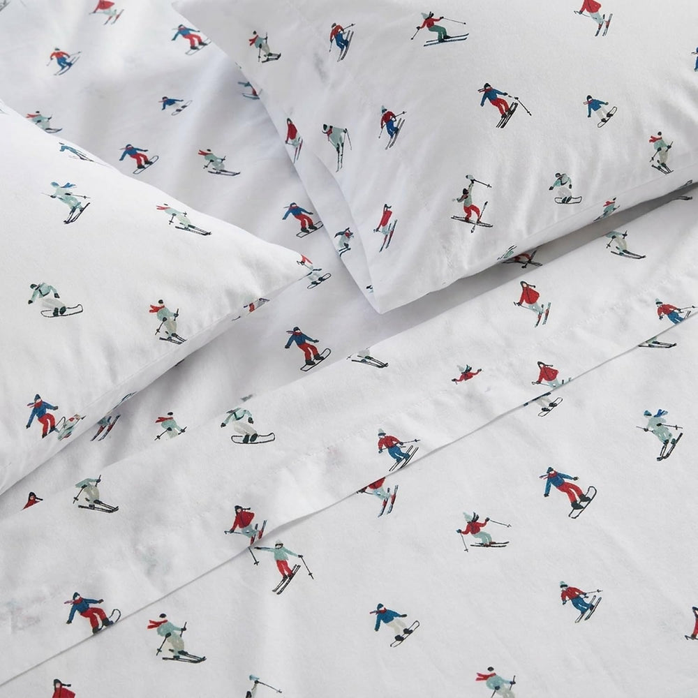 Eddie Bauer draps sur lit fait, démonstration du tombé et de l'aspect cocooning