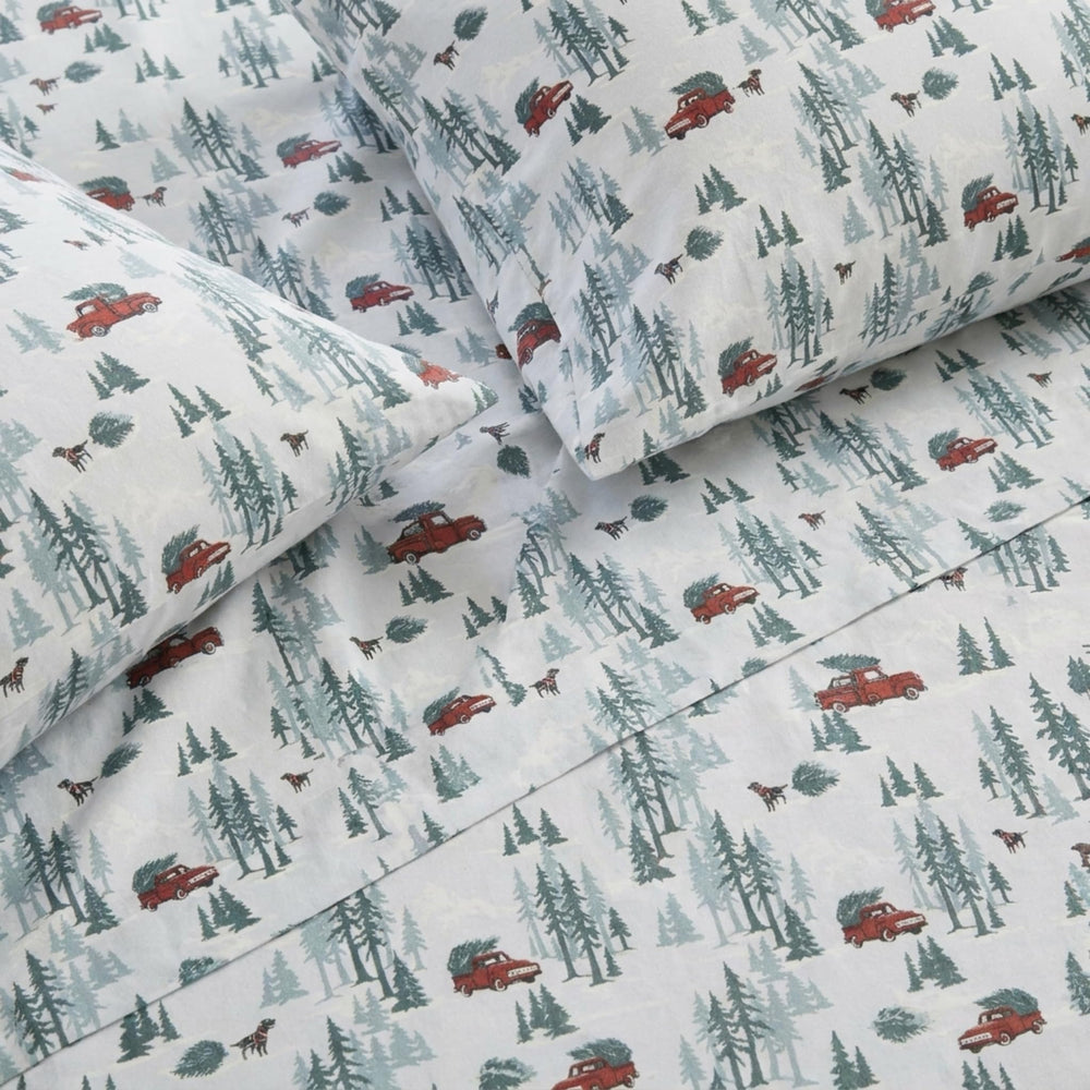 Détail du drap-housse Eddie Bauer avec élastique garantissant maintien