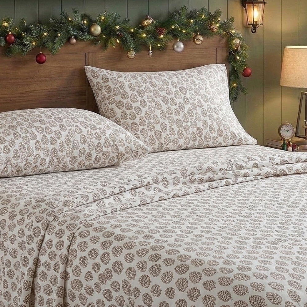 Eddie Bauer ensemble installé sur lit King, ambiance cosy et chaleur nocturne