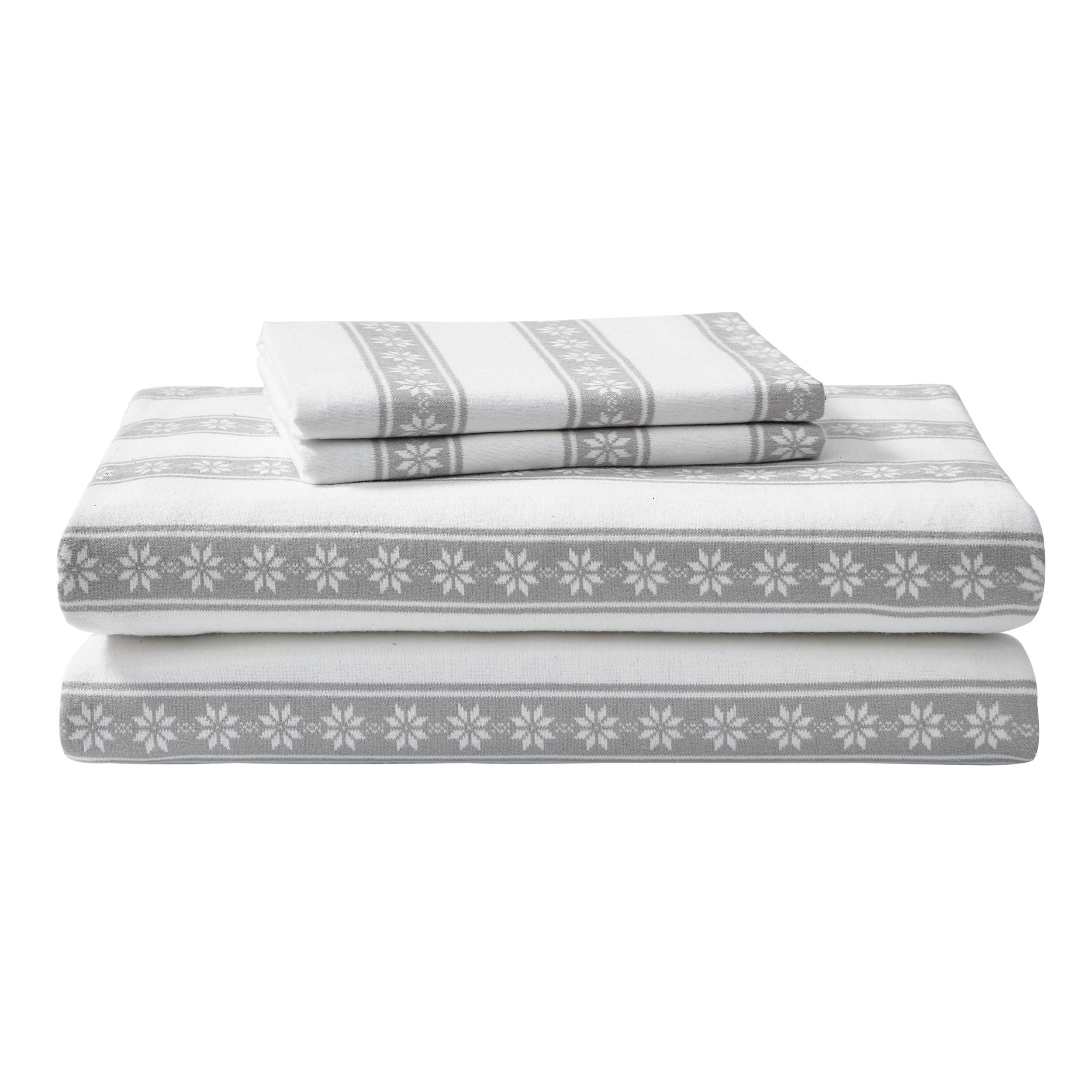Eddie Bauer vue avant du set avec motif Snowflake Fair Isle apportant chaleur