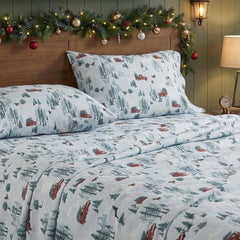 Taies Eddie Bauer disposées, illustrant l'apparence coordonnée