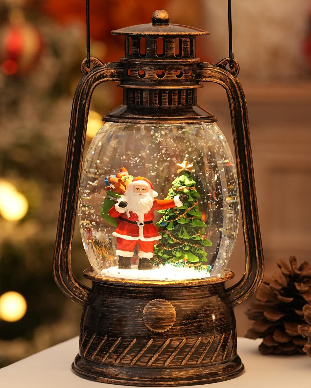 EDDORUNNING globe de neige en lanternes sur porte, crée ambiance festive