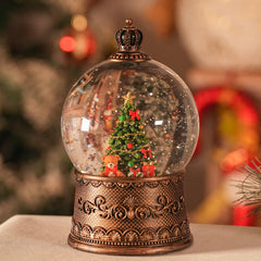 EDDORUNNING globe de neige face avant montrant design et lumière chaleureuse