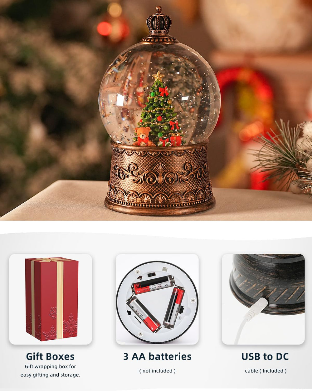 EDDORUNNING globe en fonctionnement avec musique pour ambiance festive immédiate
