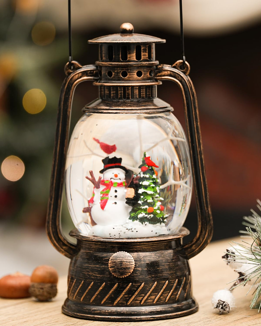 EDDORUNNING globe en situation sur table de Noël pour décoration et cadeau élégant