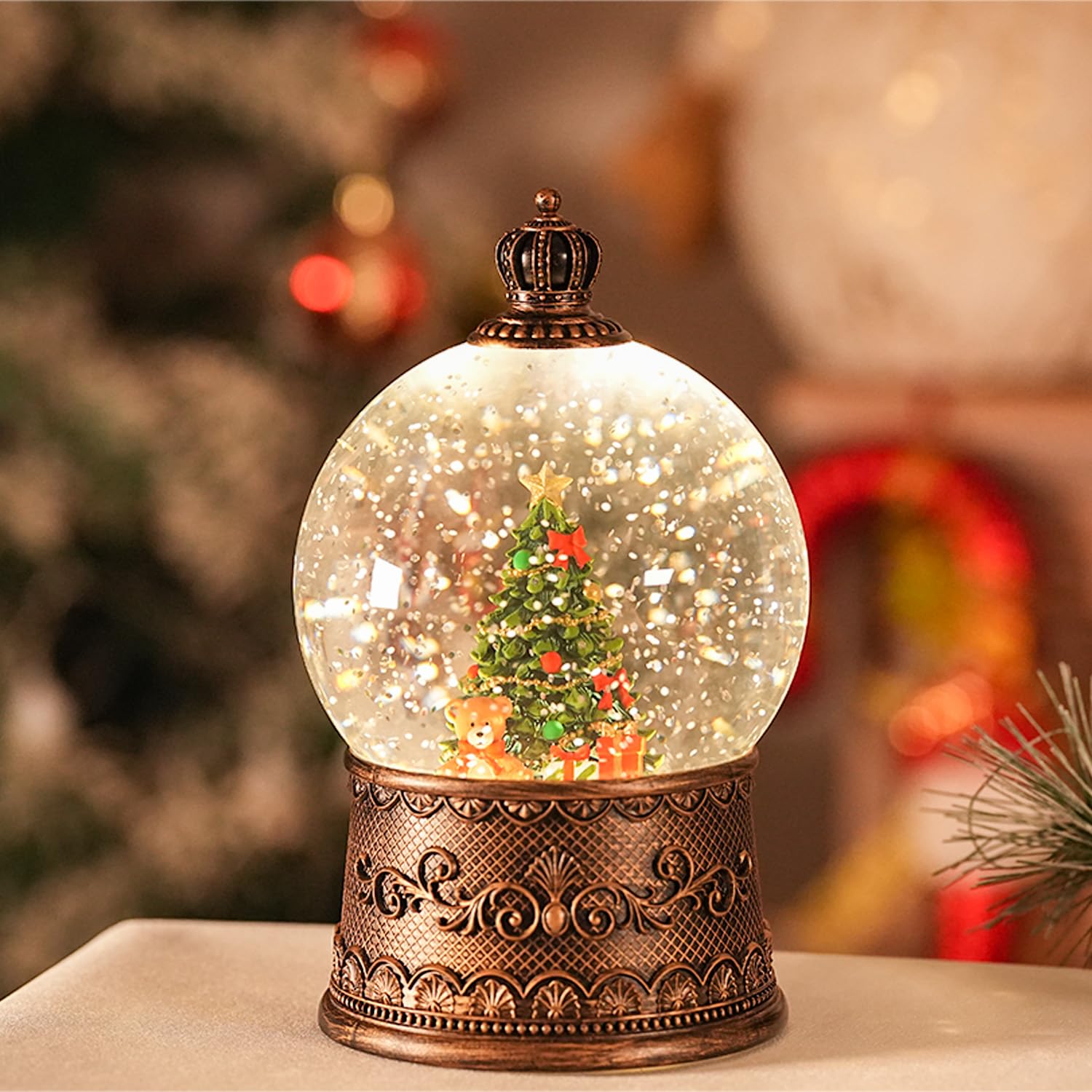 EDDORUNNING décor de fête mettant en scène le globe pour table de Noël accueillante
