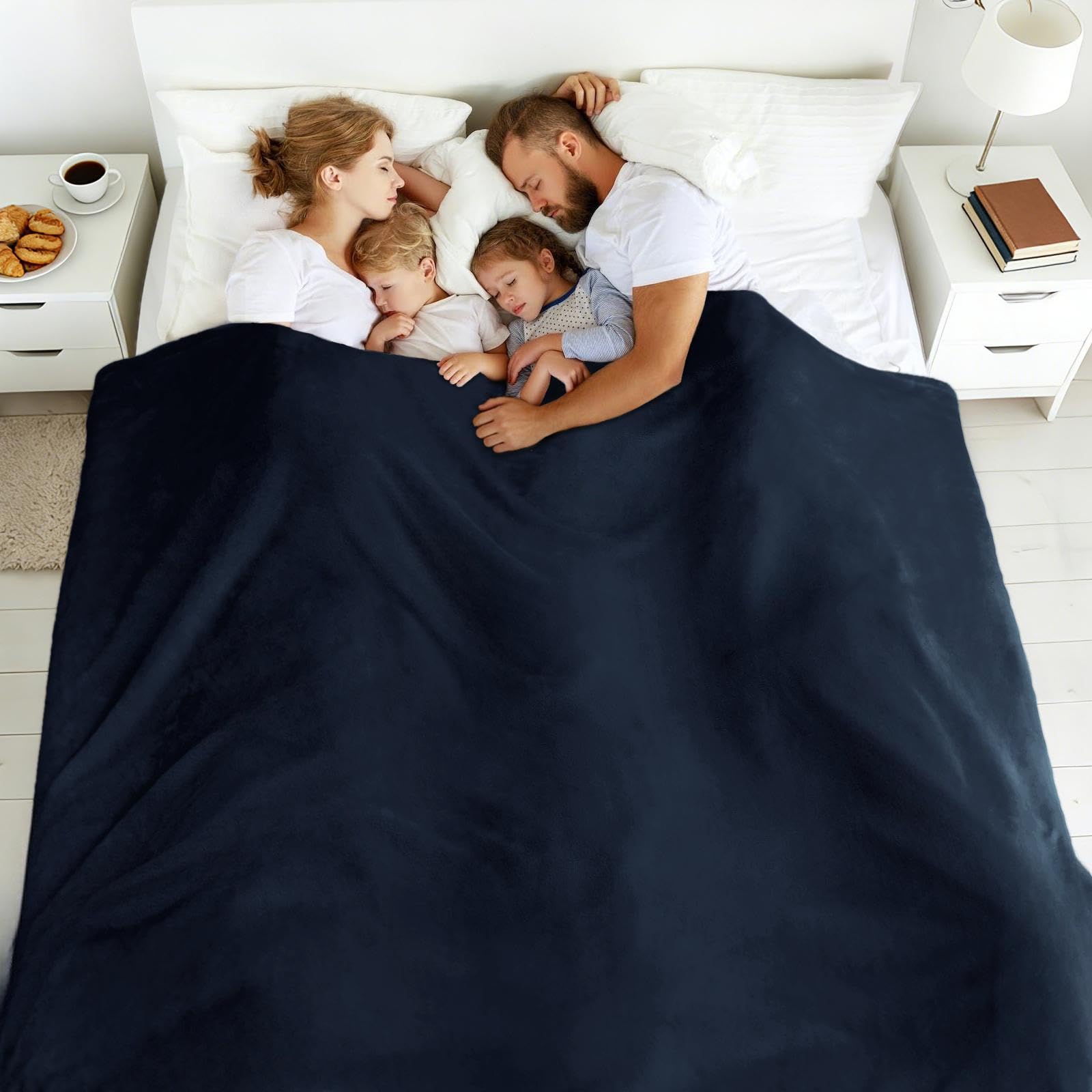 Edenleaf plaid posé sur un lit king-size couvrant entièrement le matelas