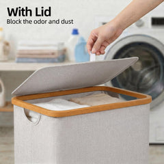 efluky couvercle fermé cachant le linge et limitant les odeurs