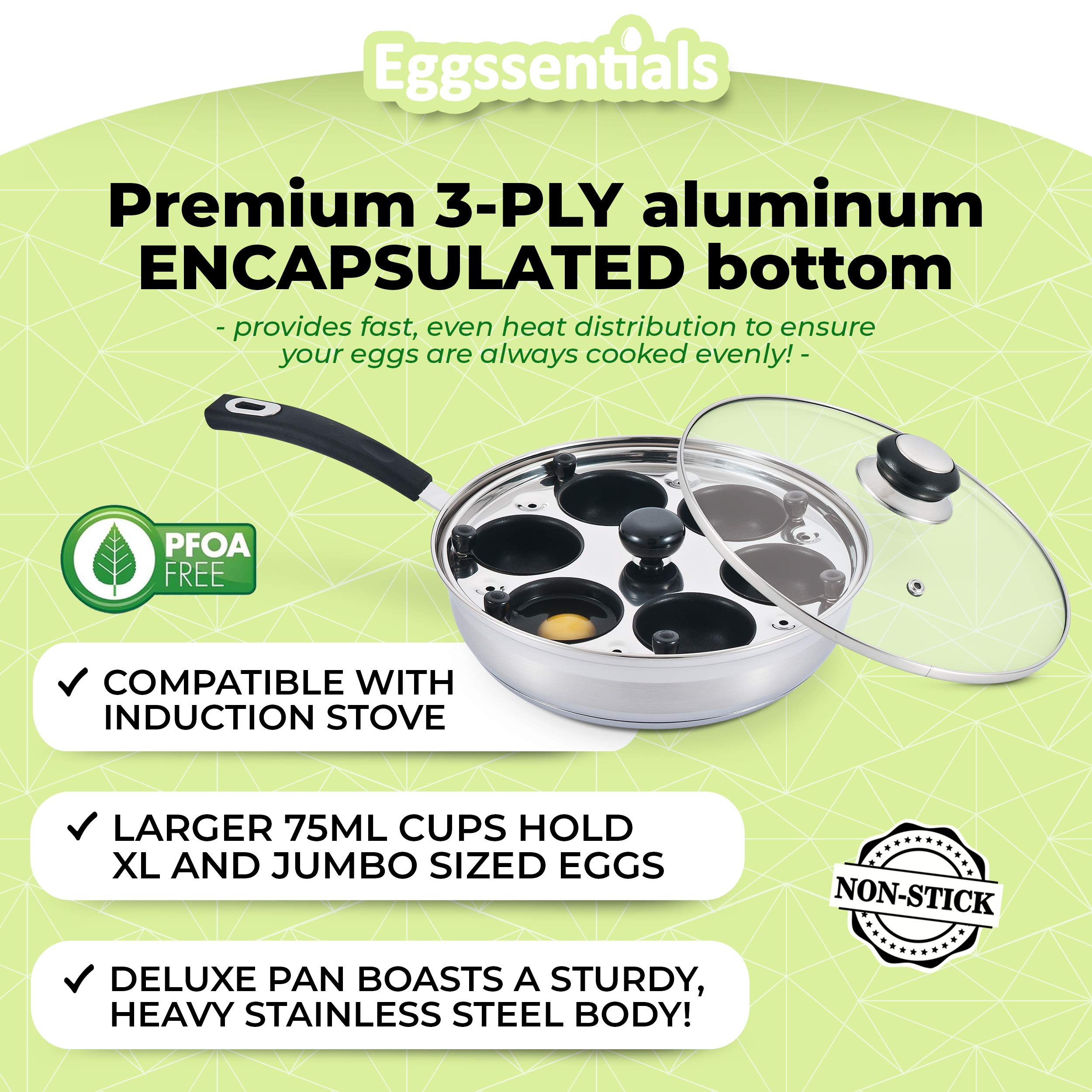 Eggssentials comparaison taille montrant coupelles 75 ml pour œufs XL