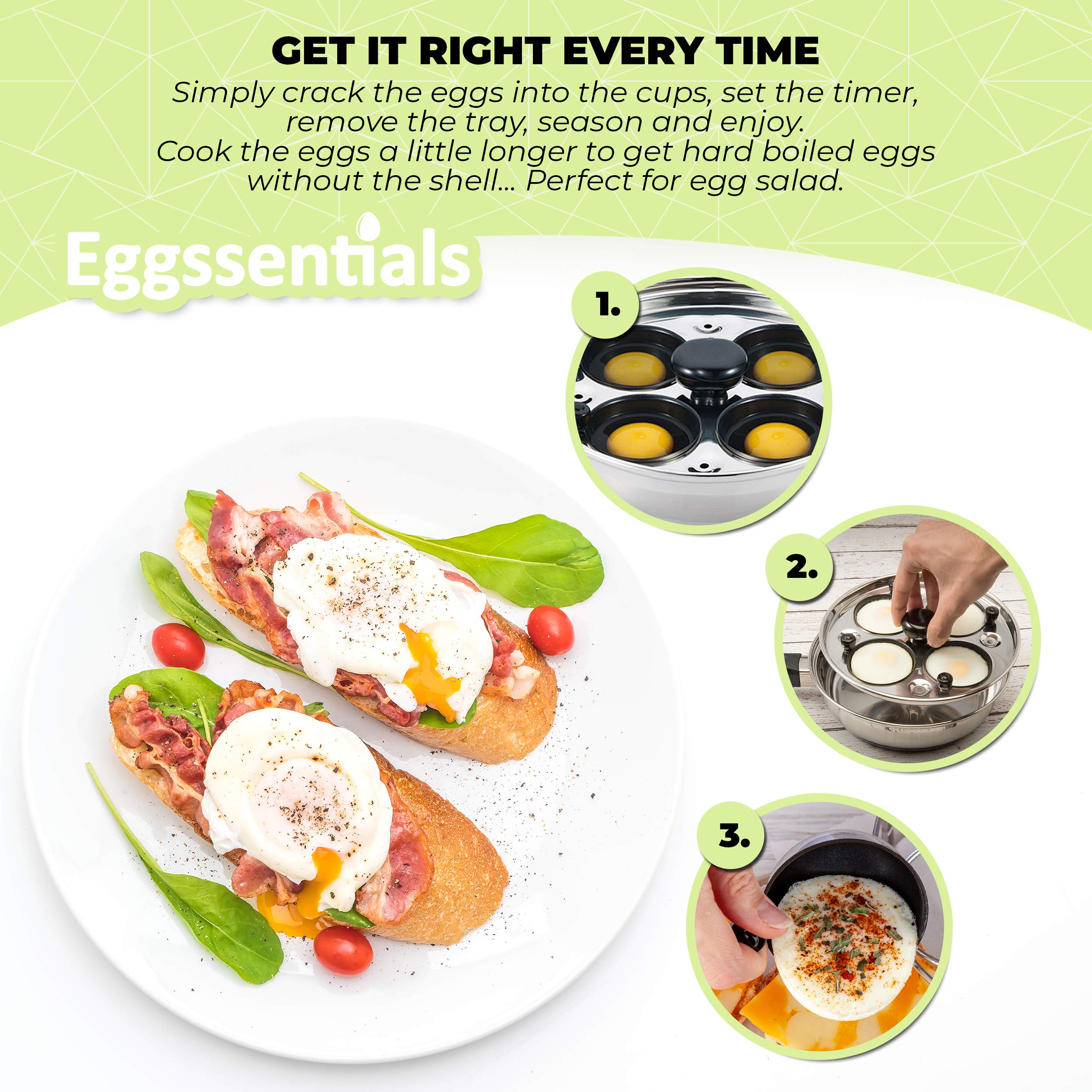 Eggssentials couvercle verre trempé avec soupape pour contrôle vapeur