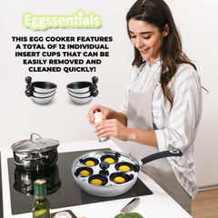 Eggssentials couvercle en verre trempé gros plan montrant l'évent pour cuisson maîtrisée