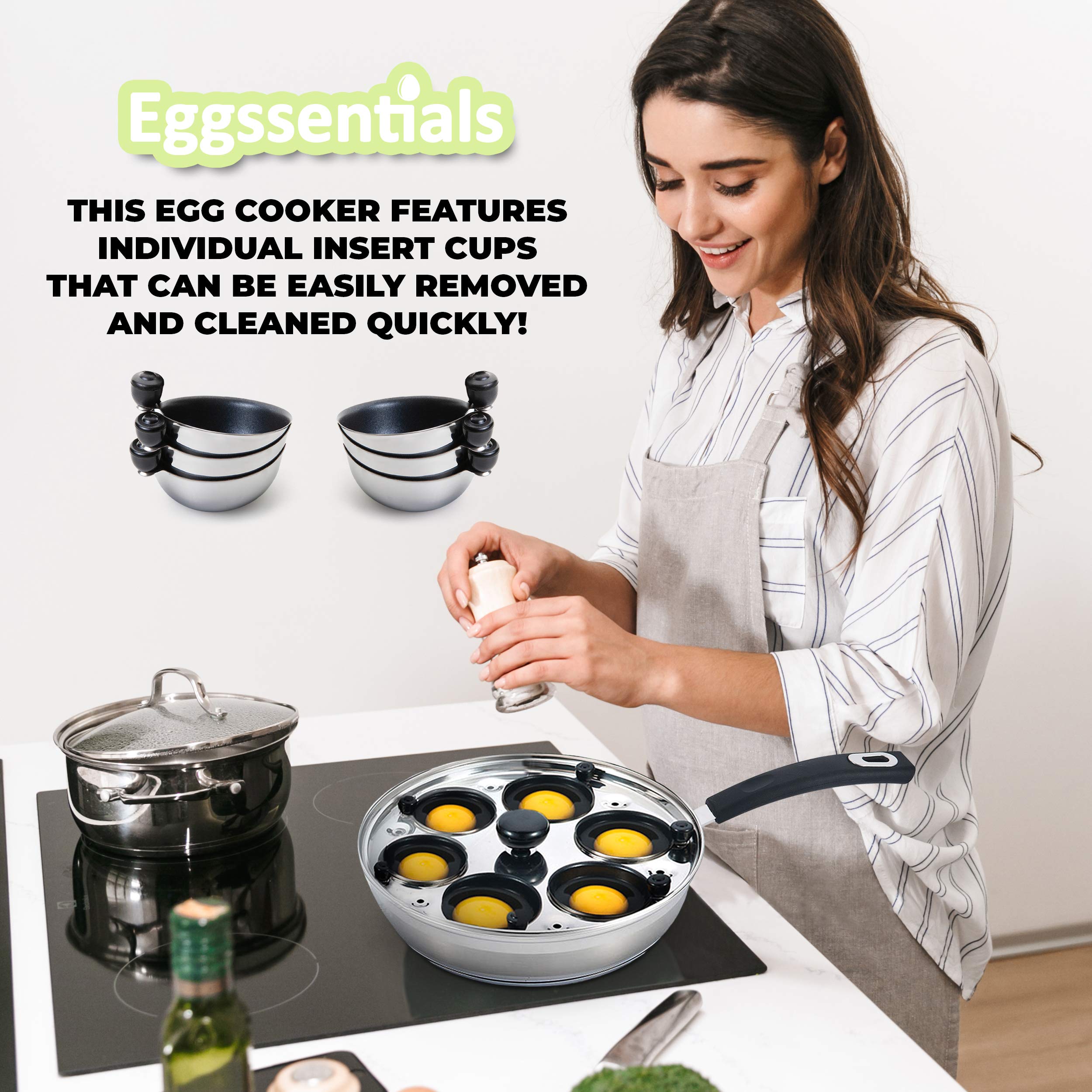 Eggssentials couvercle en verre avec évent vapeur pour cuisson contrôlée