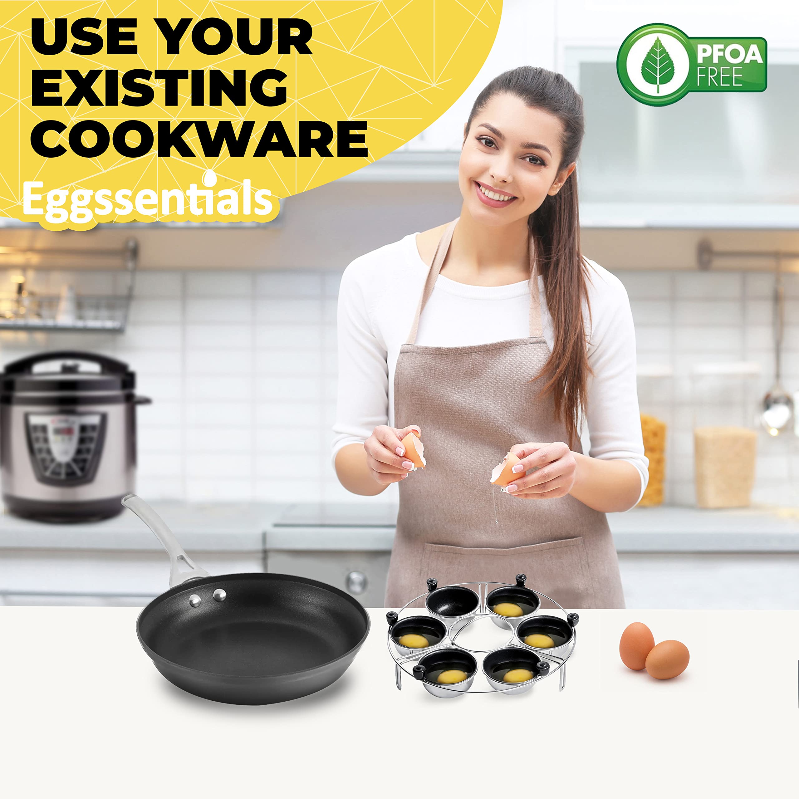Eggssentials gros plan coupelle en acier, cuisson uniforme