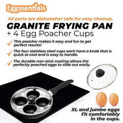 Eggssentials gros plan du revêtement granite antiadhésif pour nettoyage facile