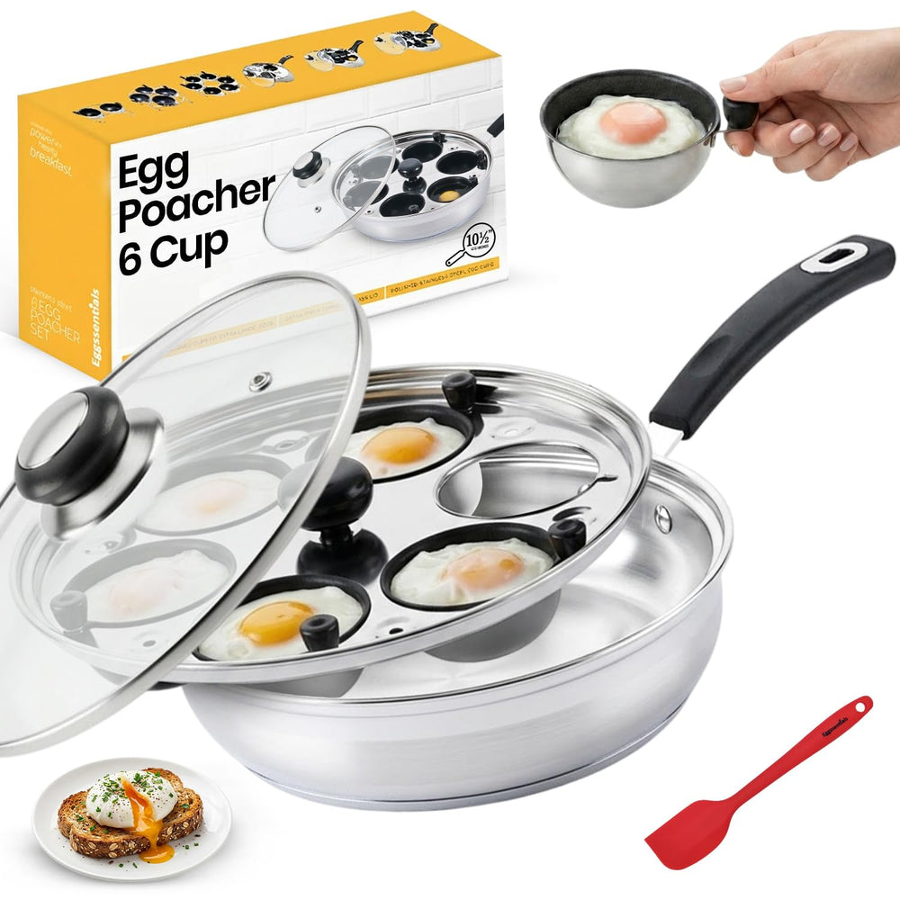Eggssentials poêle face avant montrant design inox et finition élégante
