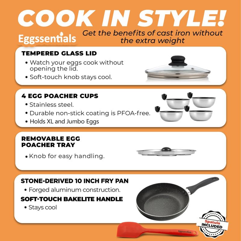 Eggssentials intérieur avec insert de 4 poches pour pocher œufs proprement