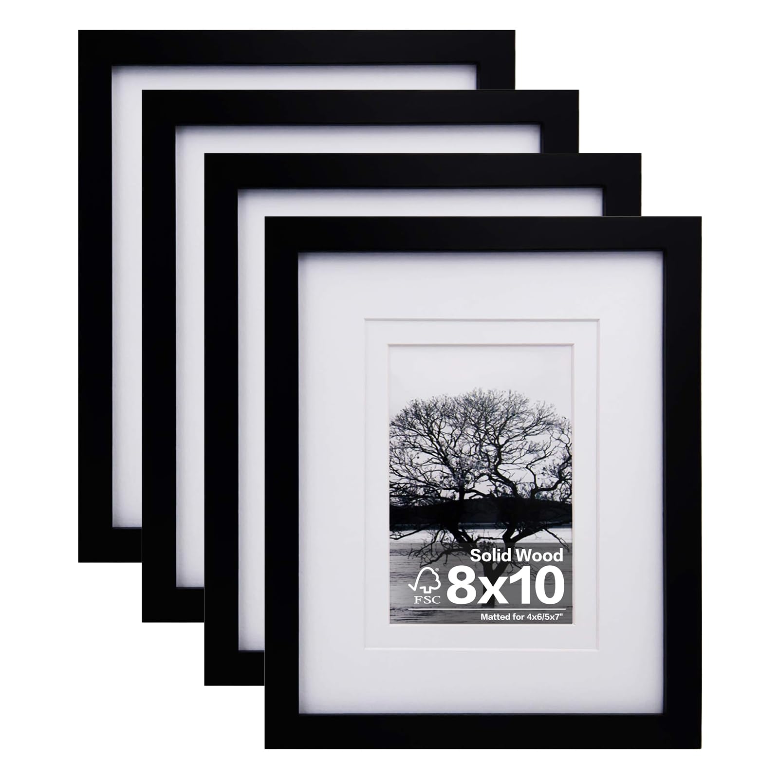 Egofine cadre 8x10 face avant noir présentant une photo nette et élégante