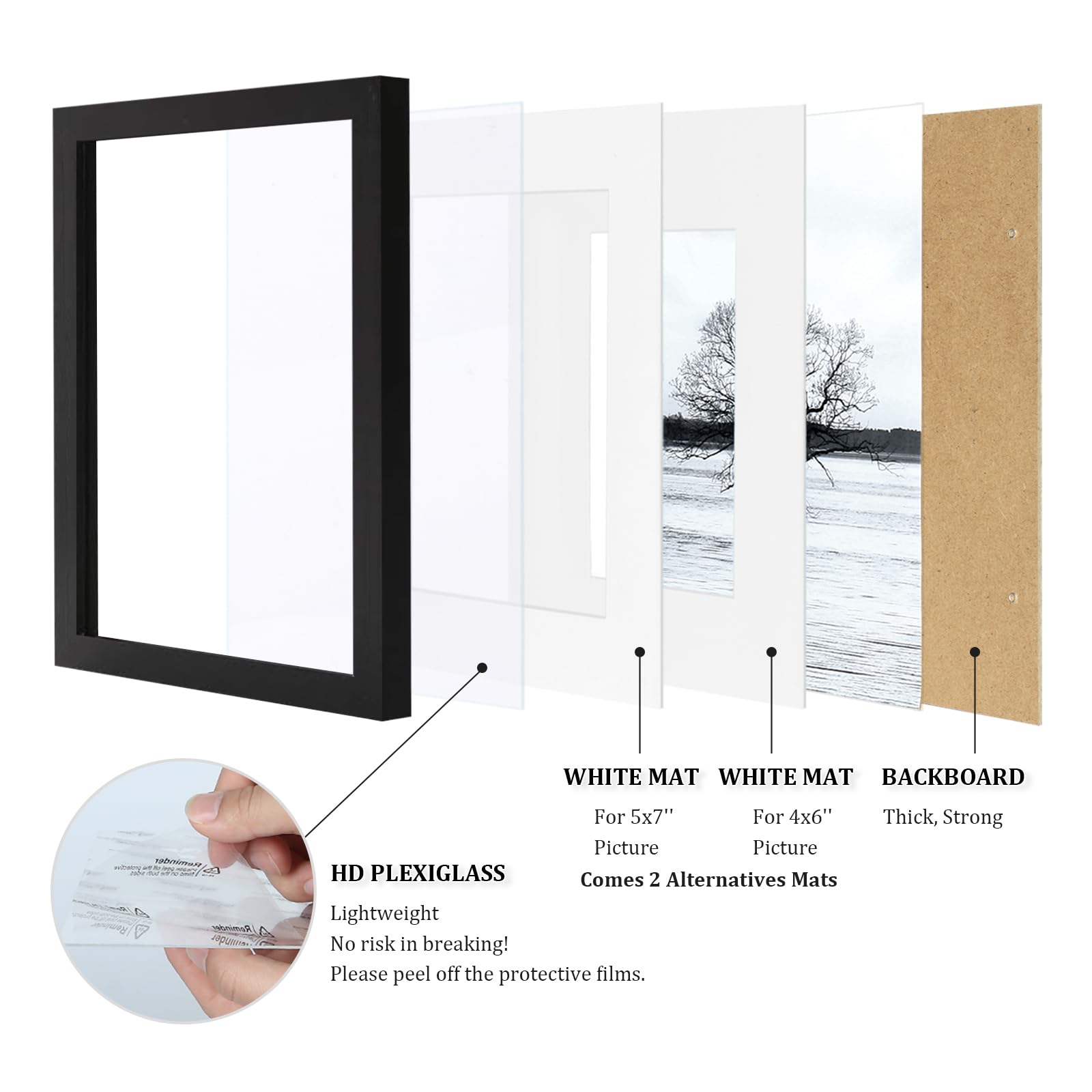 Egofine cadre 8x10 plexiglas gros plan montrant transparence et sécurité