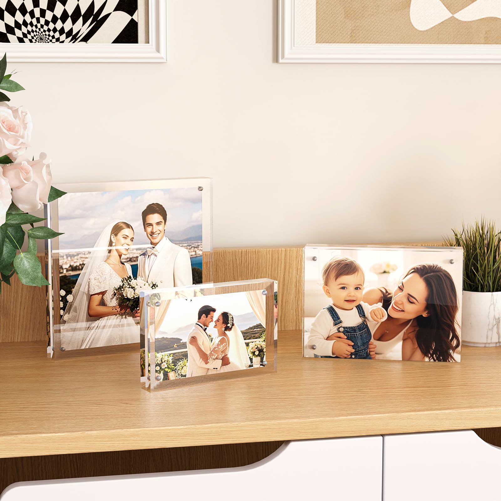 Egofine cadre horizontal avec photo nette offrant visibilité double face