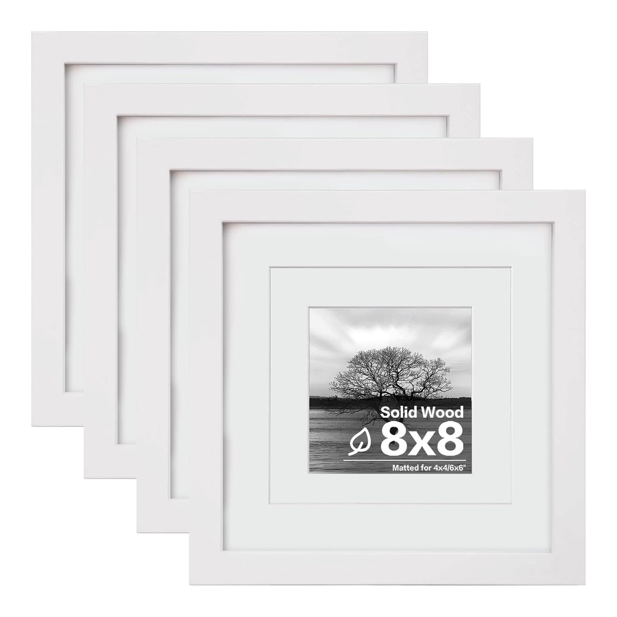 Egofine cadre face avant blanc présentant une photo avec finition nette