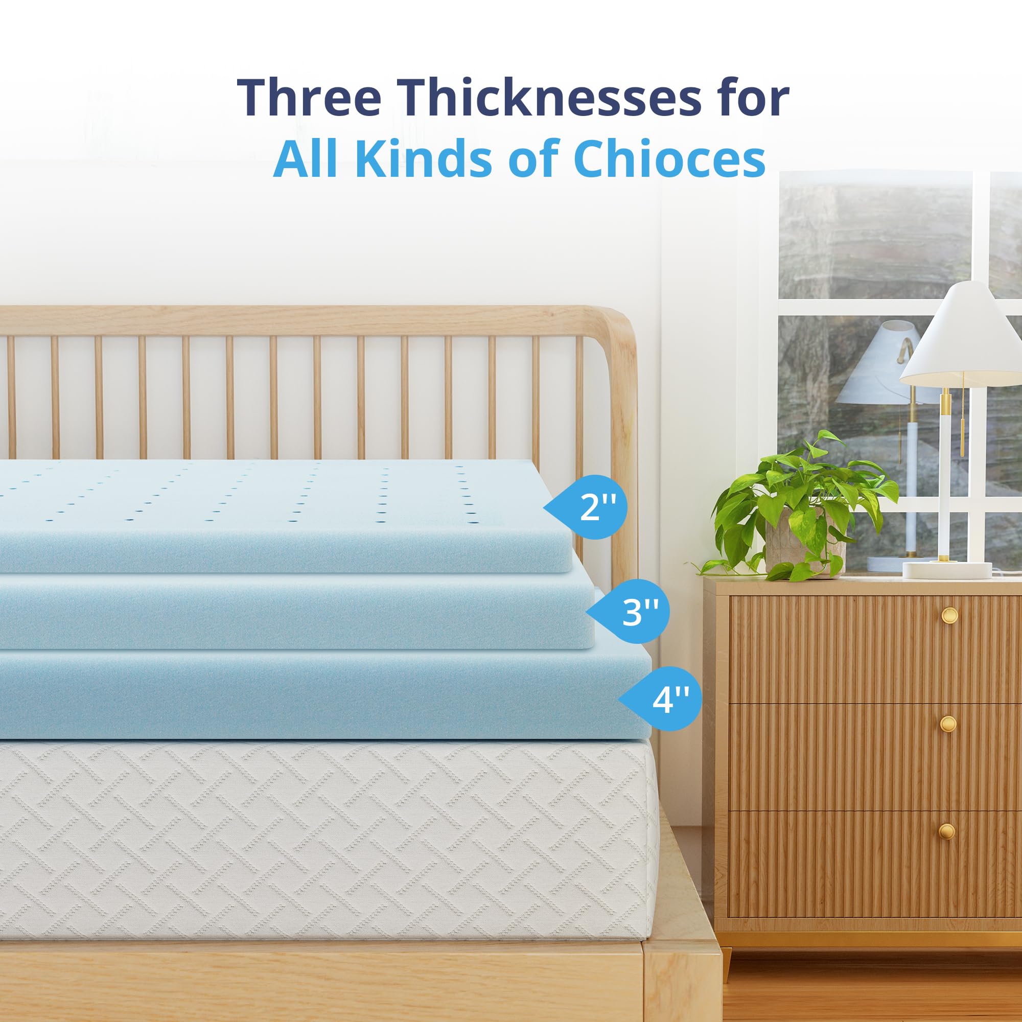 EGOHOME surmatelas posé sur lit double améliorant accueil et soutien