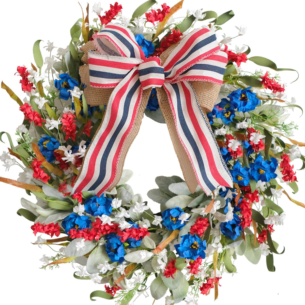 Egolot couronne pour porte face avant montrant couleurs patriotique et accueil chaleureux