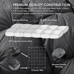 EGYPTIAN BEDDING intérieur baffle box assurant gonflant et répartition uniforme