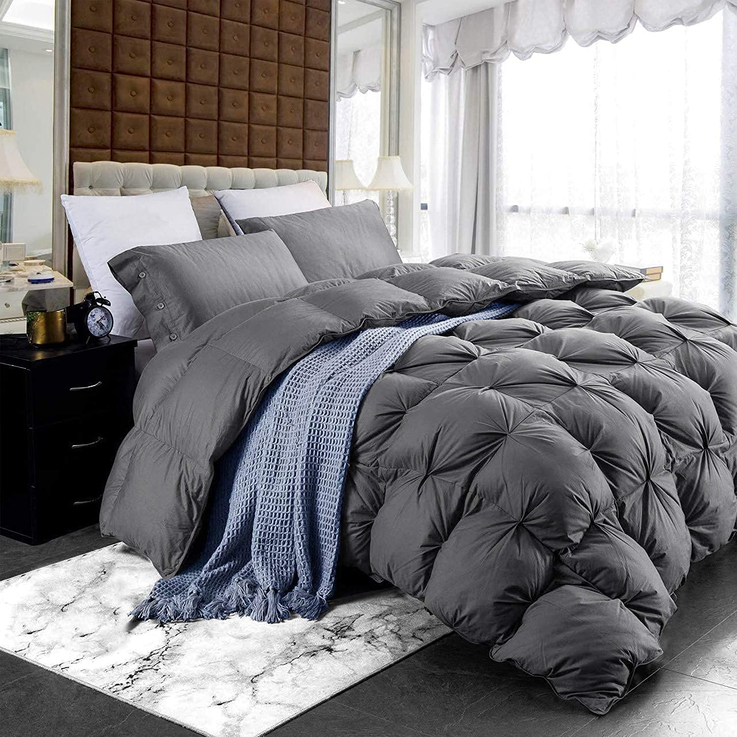 EGYPTIAN BEDDING couette vue avant gris, look luxueux et chaleur