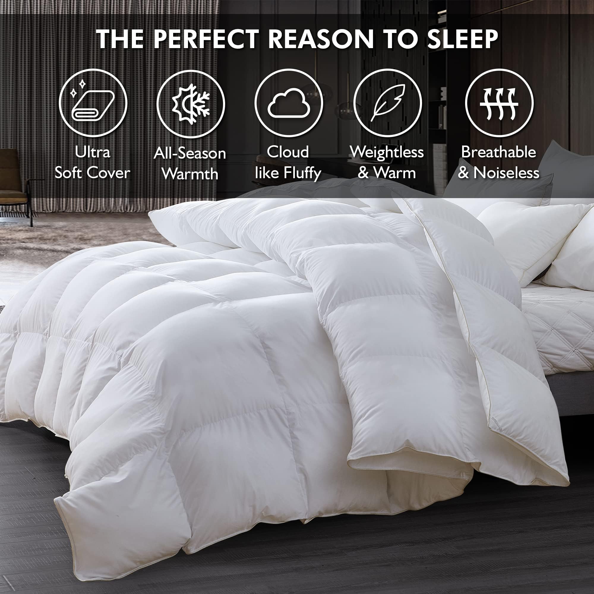 EGYPTIAN BEDDING texture du garnissage plume et fibre offrant volume