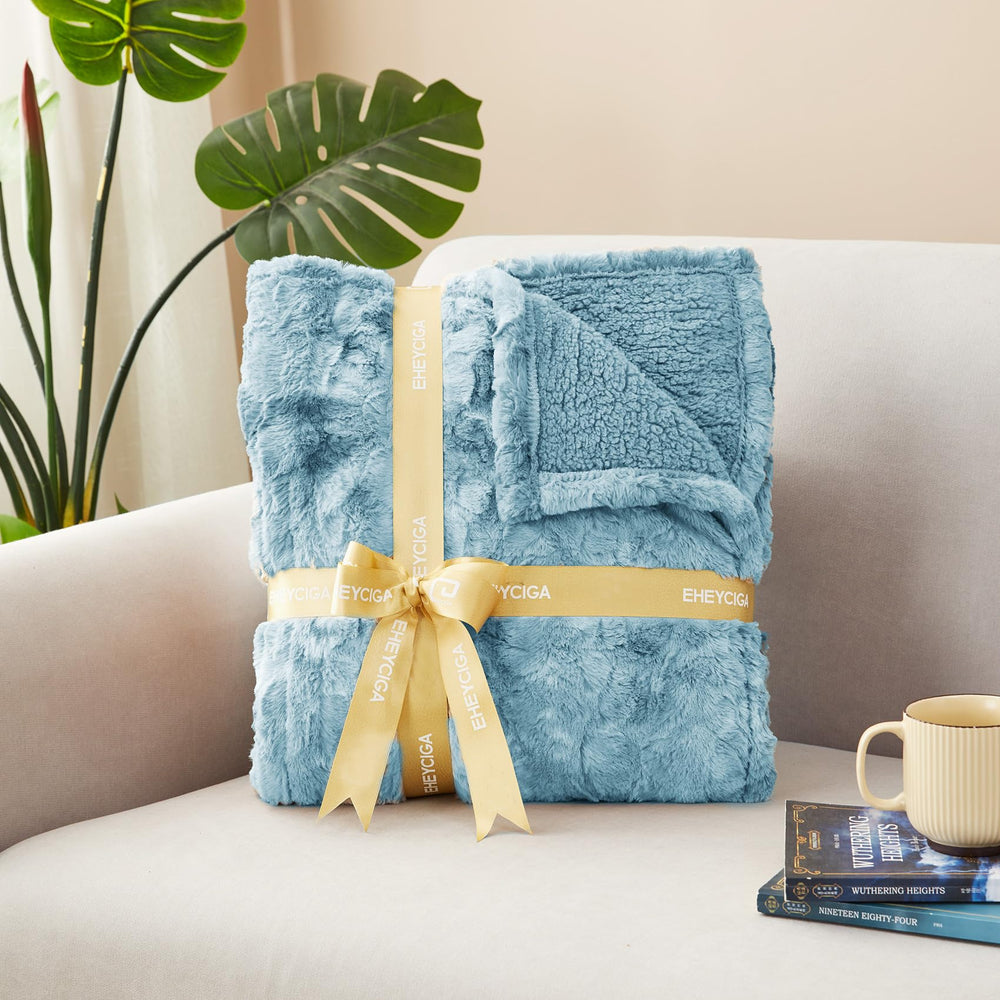 EHEYCIGA plaid plié dans panier cadre lifestyle rangement pratique