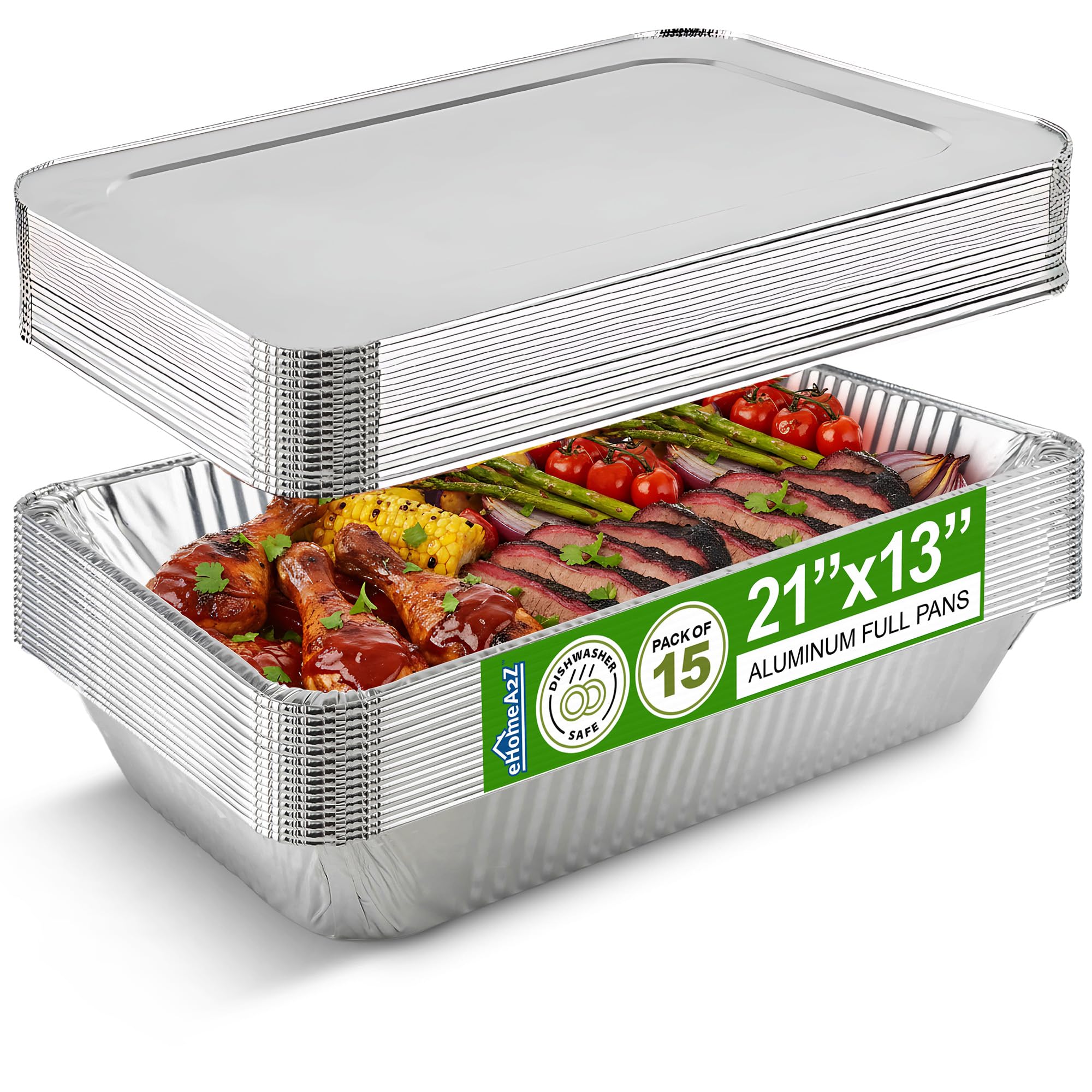 EHOMEA2Z vue frontale du paquet de 15 bacs aluminium robustes pour service rapide