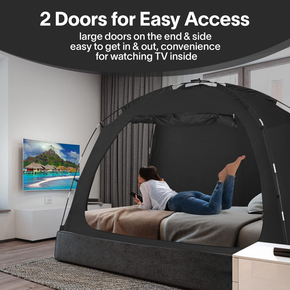 EighteenTek double porte zippée ouverte facilitant entrée et sortie rapides