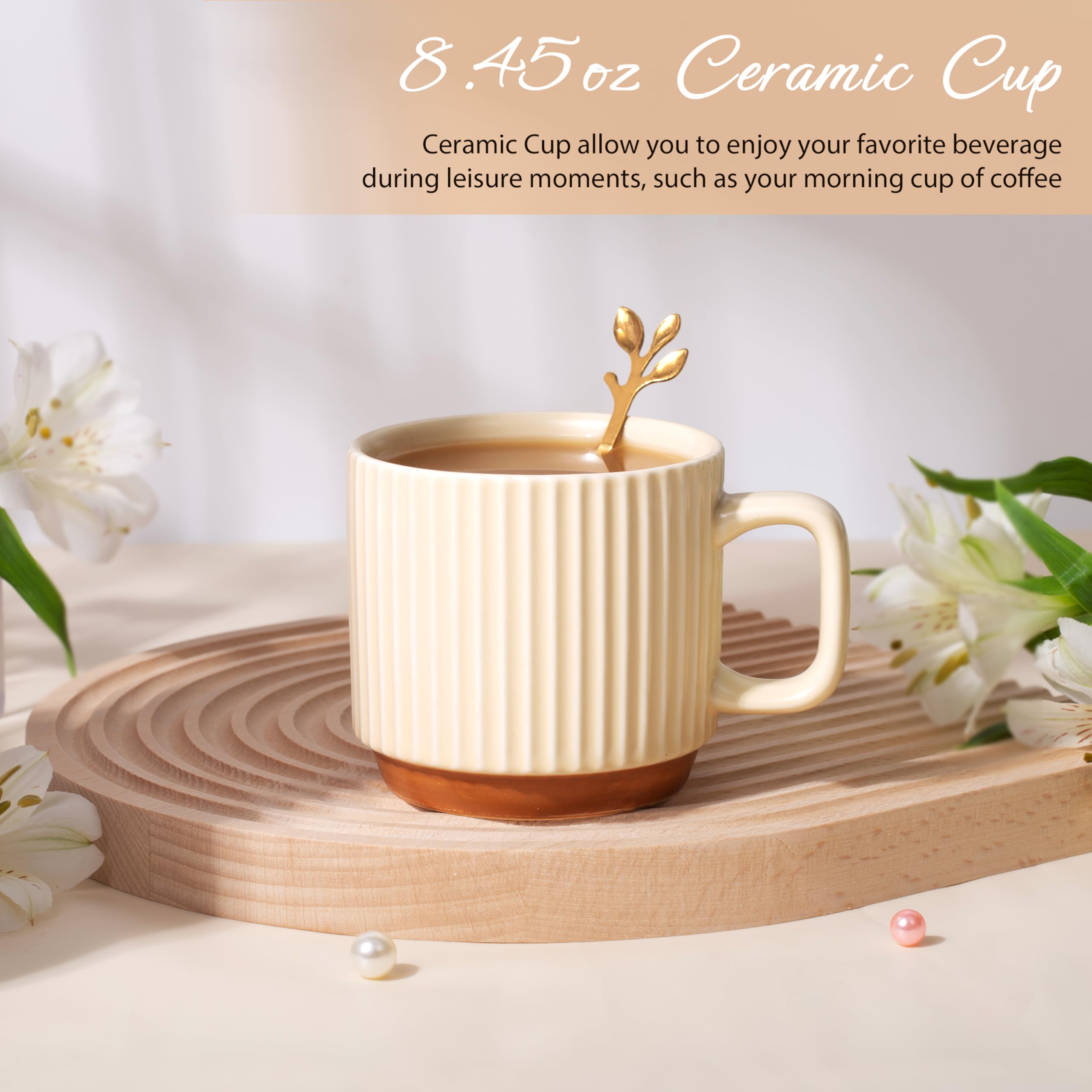 EIRNAY tasse en céramique avec cuillère, idéale pour boissons chaudes réconfortantes